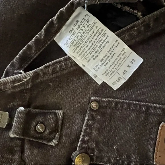 Vintage Carhartt quilted lined, insulated, overalls with jacket. - Picture 6 of 15